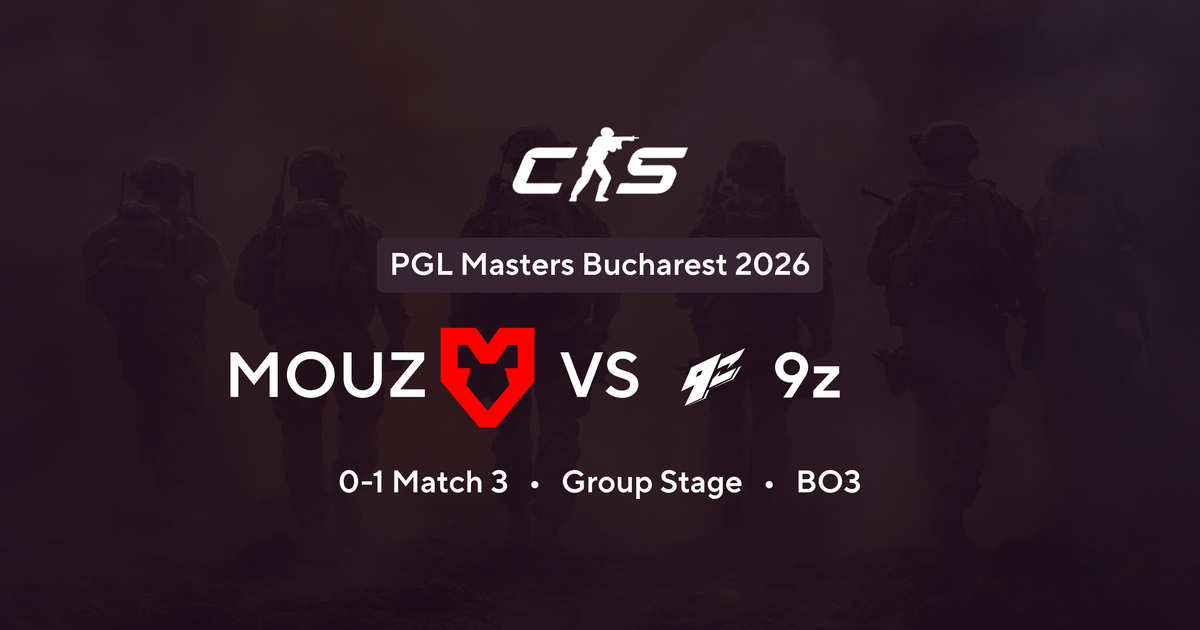 PGL Masters Bucharest 2026 - Mouz vs 9z di Belgograd
