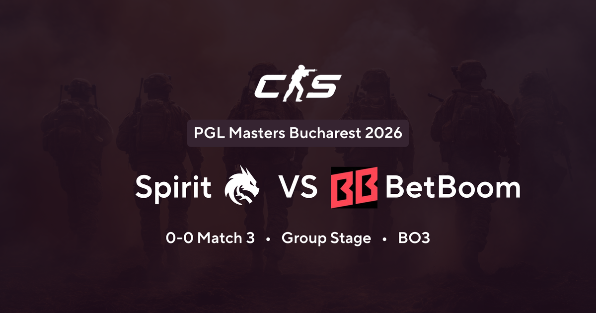 Image 2 - PGL Masters Bucharest 2026 - Spirit vs BetBoom - Counter-Strike Match